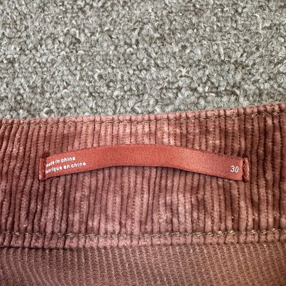 Pilcro Anthropologie Blush Mauve Pink Corduroy Straight Leg Pants Womens Size 30 - Picture 2 of 5